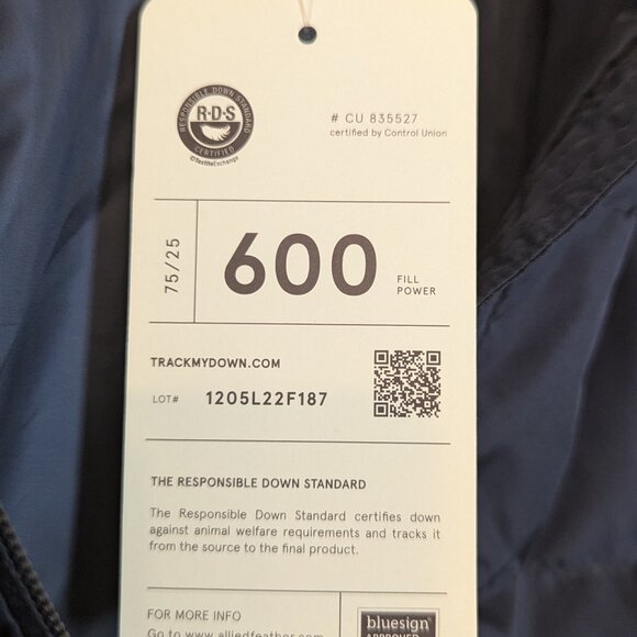 Lands End Navy Puffer Jacket - Picture 4 of 4